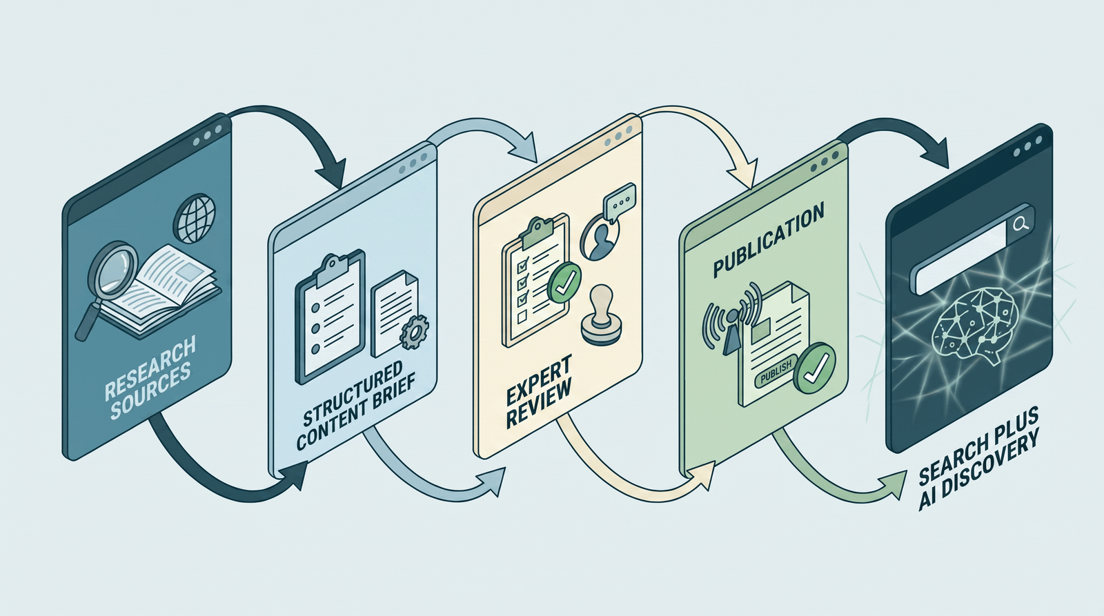 Digital authority dashboard connecting website structure, content, search, AI visibility, trust and conversion